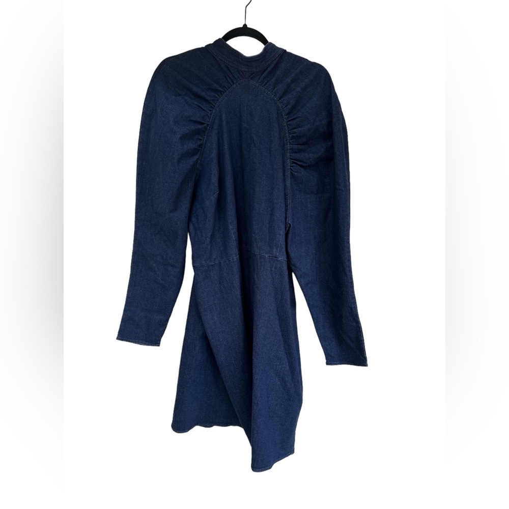 Eloquii Denim Long Sleeve Dress with Puff Shoulder